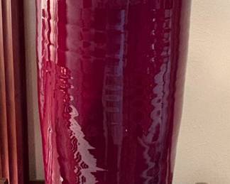Mid-Century Oxblood Ceramic Floor Vase