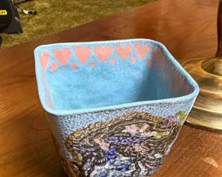 Laurel Burch Feline Design Ceramic Planter