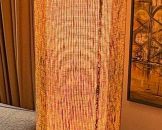 Mid-Century Modern Cylindrical Mesh Floor Lamp