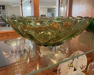 Hazel Atlas Lyric Green Glass Bowl