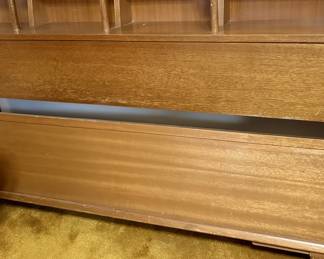 Lane Perception Mid Century Full Walnut Storage Headboard