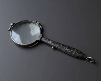 Victorian Sterling Silver Lorgnette Magnifying Glass second image