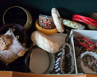 Assorted Vintage Costume Jewelry Bangles and Bracelets Collection