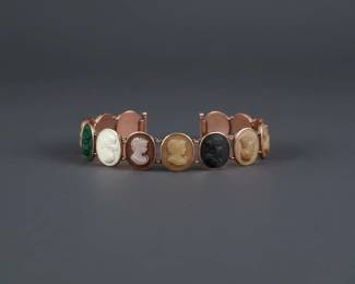 Antique MultiStone Cameo Rose Gold Bracelet