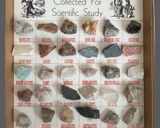 Vintage Mineral Specimens Educational Collection Box