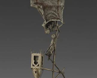 Vienna Cold Painted Bronze Figural Lamp, Rug Merchant