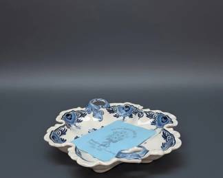 Wedgwood Black Jasperware Rectangular Trinket Tray with Neoclassical Relief