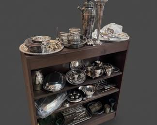 Vintage SilverPlated Tea Set and Barware Collection