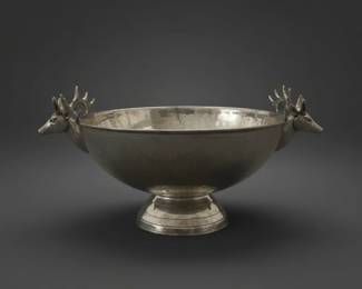 SilverPlated Hammered Stag Head Serving Bowl second image