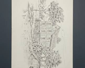 Jay Rillman The Old Grand Mill Ink Drawing Print third image