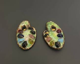 Vintage Matisse or Renoir Style Artist Palette Brooch second image
