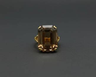 Vintage Smoky Quartz Cocktail Ring second image
