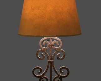 Pottery Barn Style Wrought Iron Scroll Table Lamp second image