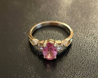 Pink Tourmaline and Diamond Ring second image