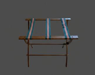 Vintage Striped Folding Luggage Rack second image