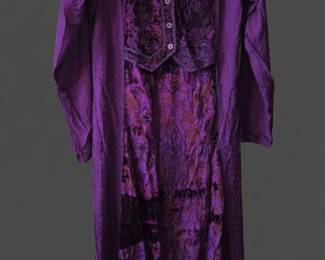 Purple Velvet and Embroidered Dress second image