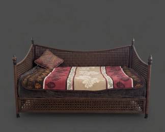 Vintage Arched Back Rattan Daybed