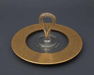 Tiffin Gold Encrusted Rambler Rose Serving Tray second image