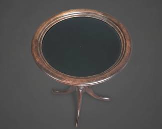 Vintage Mahogany Tripod Wine Table with Glass Top second image