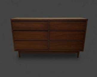 MidCentury Modern SixDrawer Walnut Dresser third image