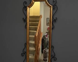 Vintage Wrought Iron Scrollwork Wall Mirror second image