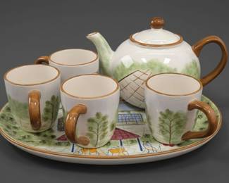 Vintage French Cafe Themed Tea Set second image