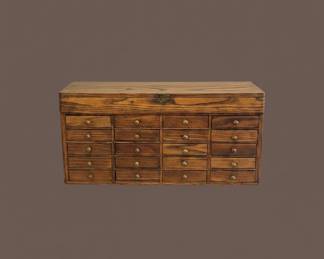 Vintage MultiDrawer Wooden Apothecary Cabinet