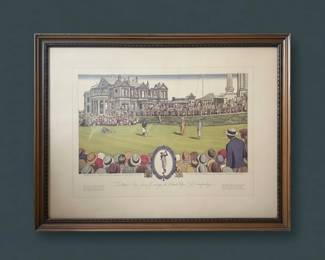 Currier Ives Robert Tyre Jones Jr. Winning the British Open Golf Championship Lithograph