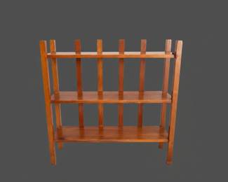 Vintage Folding Wooden ThreeTier Display Shelf second image