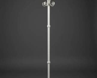 Vintage White Wrought Iron Coat Rack with Scrolled Details second image
