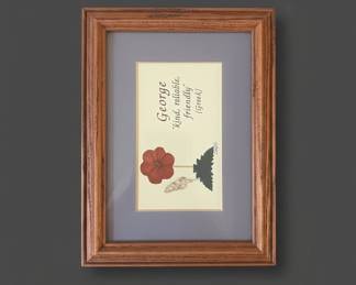 NameMe Calligraphy Personalized Name Meaning Art with Pressed Flowers by Caryl Pohland fourth image