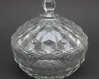 Whitehall Cubist Pattern Covered Candy Dish by Indiana Glass or Colony second image