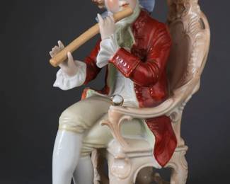 Antique Grafenthal German Porcelain Flute Player Figurine second image