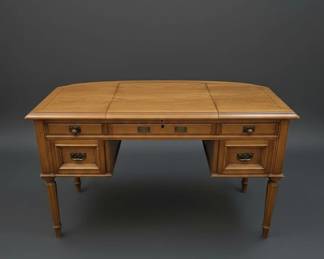 Drexel Esperanto Spanish Revival Fruitwood Desk with Vanity Mirror tenth image