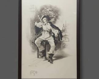 Ernest Meissonier The Smoker Engraving