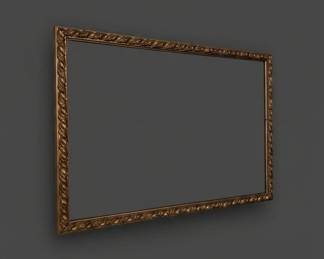 Vintage Hollywood Regency Gold Gilt Mirror Ornate Rectangular Carved Frame