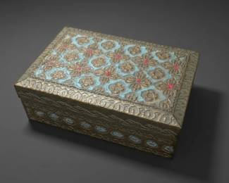 Vintage Indian Enameled Metal Decorative Box second image