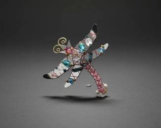 Handcrafted Beaded Dragonfly Brooch second image