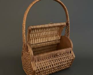 Vintage Wicker Purse with Swing Handle second image