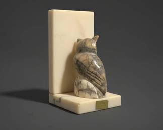 Vintage Italian Alabaster Owl Bookend fourth image