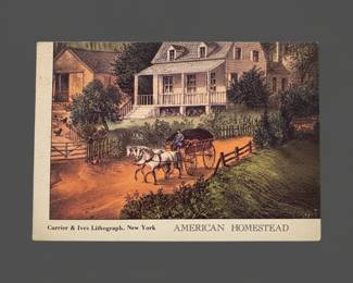 Currier  Ives American Homestead Summer Postcard sixth image