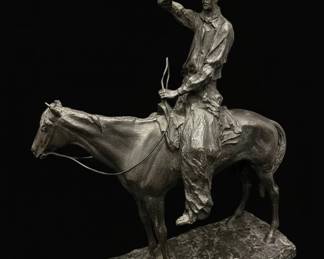 Pavel Petrovich Troubetzkoy Bronze Sculpture, The Working Cowboy