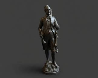 Vintage Cast Iron Figural Soldier Statue