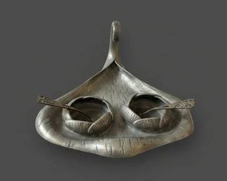 Art Nouveau Style Pewter Condiment Servers