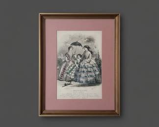 Antique Le Moniteur de la Mode Fashion Print by Jules David, s