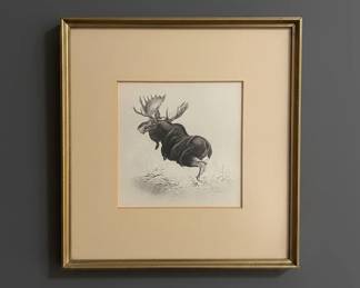 M.H. Lustra Moose Wildlife Print