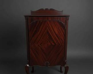 Antique Mahogany Music Cabinet, Queen Anne Style