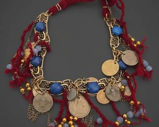 Vintage Kuchi Coin and Bead Statement Necklace second image