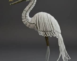 Beaded Wire Heron Sculpture second image