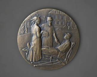 French Art Deco Bronze Commemorative Medal  The Bakers Guild second image